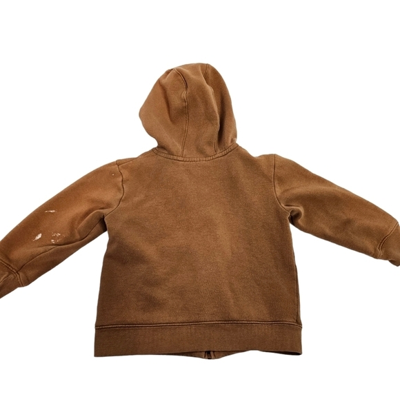 Carhartt Camel Distressed Full Zipper Hooded Sweatshirt Size 3T Toddler - Picture 8 of 10